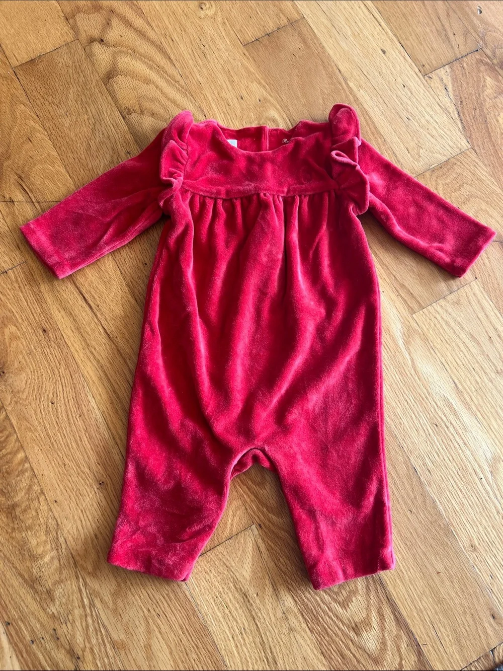 Ralph Lauren Velour A-Line Dress & Ruffled Coverall Baby Girl Size 3 Months